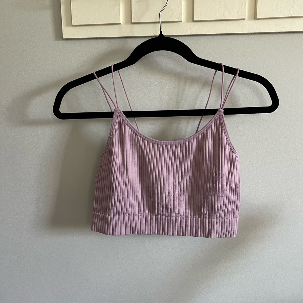 cute little crop top, dusty rose color, with double straps!